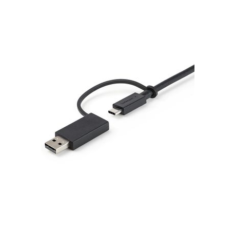StarTech.com 3ft (1m) USB C Cable w /  USB-A Adapter Dongle, Hybrid 2-in-1 USB C Cable w /  USB-A | USB-C to USB-C (10Gbps / 100W PD), USB-A to USB-C (5Gbps), USB-A Host to USB-C DisplayLink Dock - Ideal for Hybrid Dock (USBCCADP) - USB cable - USB-C (M) to USB-C (M) - 1 m - USB Power Delivery (100W) - for P / N: DKM30CHDPD - 7
