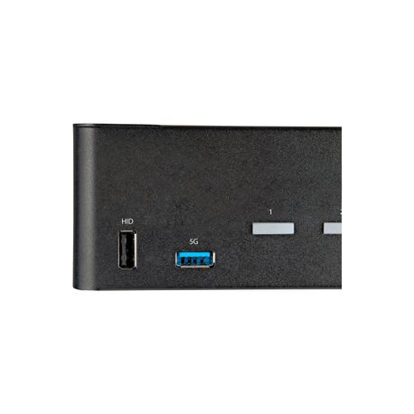 StarTech.com 2 Port Dual Monitor HDMI KVM Switch, 4K 60Hz Ultra HD HDR, Desktop 4K HDMI 2.0 KVM Switch with 2 Port USB 3.0 Hub (5Gbps) & 4x USB 2.0 HID Port, Audio, Hotkey Switching, TAA - KVM with Fast Switching (SV231DHU34K6) - KVM / audio switch - 2 x KVM / audio - desktop - TAA Compliant - 3