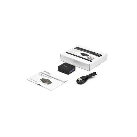 StarTech.com 1080p VGA to RCA and S-Video Converter - USB Powered - Video interface converter - VGA  /  S-Video  /  composite video - HD-15 (VGA) female to 4 pin mini-DIN, RCA female - black - active - 3