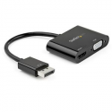 StarTech.com DisplayPort to HDMI VGA Adapter, DisplayPort 1.2 HBR2 to HDMI 2.0 (4K 60Hz) or VGA 1080p Converter Dongle, DP to HDMI or VGA Monitor Adapter, Digital Video Display Adapter - Multiport Video Dongle (DP2VGAHD20) - Video adapter - DisplayPort male to HD-15 (VGA), HDMI female - 23.2 cm - black - 4K support