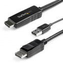 StarTech.com 2m (6ft) HDMI to DisplayPort Cable 4K 30Hz, Active HDMI 1.4 to DP 1.2 Adapter Converter Cable with Audio, USB Powered, Mac & Windows, HDMI Laptop to DP Monitor, Male / Male - Built-In USB Cable (HD2DPMM2M) - Video cable - HDMI, USB (power only) (M) to DisplayPort (M) - 2 m - black - 4K support, active