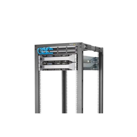 StarTech.com 18U 19" Open Frame Server Rack, 4 Post Adjustable Depth 23-41" Mobile, Free Standing Rolling Network / Computer Equipment Data Rack, Dell PowerEdge, HP ProLiant ThinkServer - Adjustable Server Rack (4POSTRACK18U) - Rack open frame - 4-post - floor-standing - black - 18U - 4