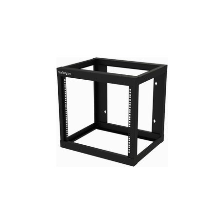 StarTech.com 9U 19" Wall Mount Network Rack 17" Deep 2 Post Open Frame for Server Room / Data / AV / IT / Communication / Computer Equipment / Patch Panel w /  Cage Nuts / Screws Hook / Loop 175lb Capacity - Wallmount Server Rack (RK919WALLO) - Rack open frame - 2-post - wall mountable - black - 9U - 19" - 0