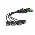 StarTech.com 4-port PCI Express RS232 Serial Adapter Card, PCIe RS232 Serial Host Controller Card, PCIe to Serial DB9, 16950 UART, Low Profile Desktop Expansion Card, Windows, macOS, Linux - Full/Low-Profile (PEX4S953LP) - Serial adapter - PCIe low profile - RS-232 x 4
