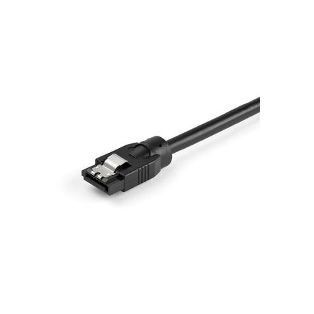StarTech.com 0.3 m Round SATA Cable - Latching Connectors - 6Gbs SATA Cable - SATA cable - Serial ATA 150 / 300 / 600 - SATA (R) latched to SATA (R) latched - 30 cm - round - black - 1