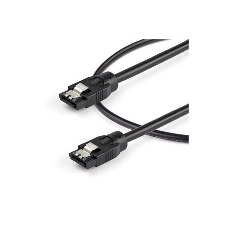 StarTech.com 0.3 m Round SATA Cable - Latching Connectors - 6Gbs SATA Cable - SATA cable - Serial ATA 150 / 300 / 600 - SATA (R) latched to SATA (R) latched - 30 cm - round - black - 2