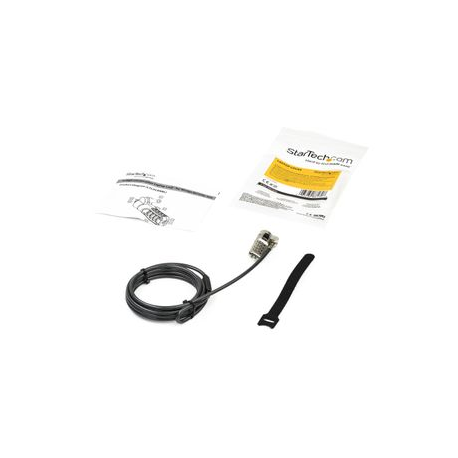 StarTech.com 6.5’ (2m) Laptop Cable Lock, 4 Digit Combination Laptop / Desktop Security Cable Lock for Wedge Slot Computers / Laptops, Anti-Theft Vinyl-Coated Steel Combo Cable Lock, Portable - Wedge Slot Laptop Lock (LTLOCKNBL) - Security cable lock - black, silver - 2 m - 3