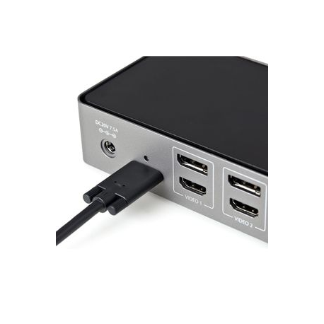StarTech.com USB-C & USB-A Dock, Hybrid Universal Triple Monitor Laptop Docking Station w/ DisplayPort & HDMI 4K 60Hz, 85W Power Delivery, 6x USB Hub, Ethernet, Audio, USB 3.1 Gen 2 10Gbps - Multi-Monitor Dock (DK31C3HDPDUE) - Docking station - USB-C - 3 x HDMI, 3 x DP - GigE - 85 Watt - 5