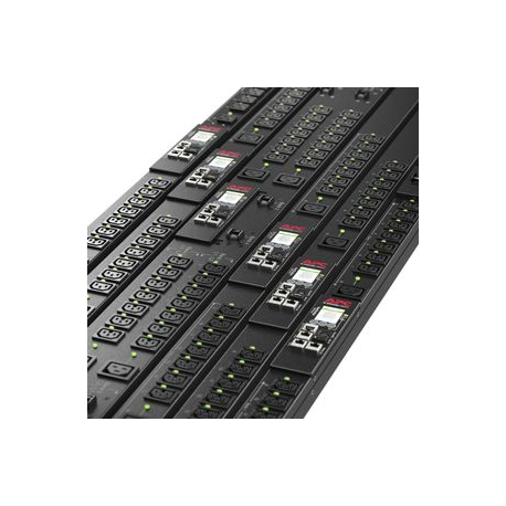 APC Rack PDU 9000 Switched APDU9981EU3 - Power distribution unit (rack-mountable) - AC 230 V - 11 kW - 11000 VA - 3-phase - Ethernet 10/100/1000 - input: IEC 60309 16A - output connectors: 24 (3 x IEC 60320 C19, 21 x IEC 60320 C13) - 0U - 1.83 m - black - for P/N: SMX1500RM2UCNC, SMX750CNC - 5