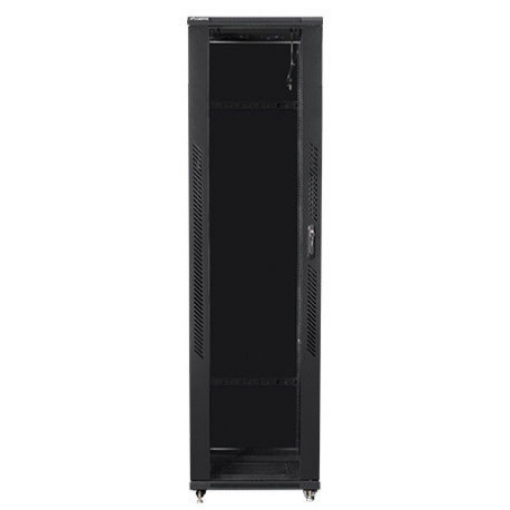 Lanberg - Rack cabinet - with 4 cooling fans - 230 V - black, RAL 9004 - 47U - 19" - 0