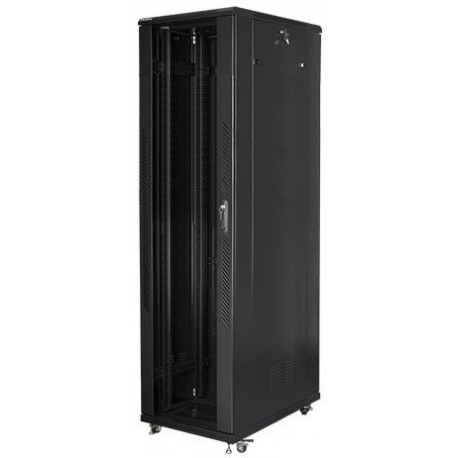 Lanberg - Rack cabinet - with 4 cooling fans - 230 V - black, RAL 9004 - 47U - 19" - 1