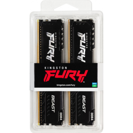 Kingston FURY Beast - DDR4 - kit - 16 GB: 2 x 8 GB - DIMM 288-pin - 3600 MHz / PC4-28800 - CL17 - 1.35 V - unbuffered - non-ECC - black - 5