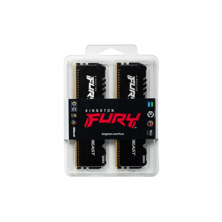 16GB 3200MHz DDR4 CL16 DIMM (Kit of 2) Fury Beast Black