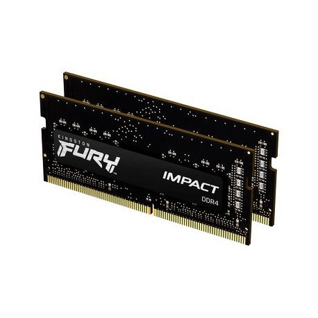 Kingston FURY Impact - DDR4 - kit - 32 GB: 2 x 16 GB - SO-DIMM 260-pin - 3200 MHz / PC4-25600 - CL20 - 1.2 V - unbuffered - non-ECC - black - 0