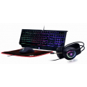 Gembird GMB Gaming Phantom GGS-UMGL4-01 - Keyboard, mouse, headset and mouse pad set - backlit - USB - US - colour box