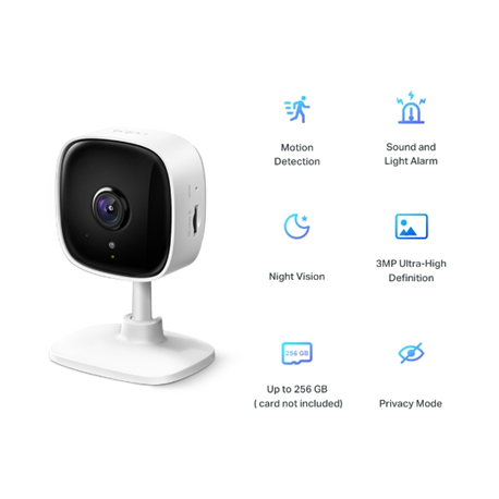 TP-LINK Home Security Wi-Fi Camera Tapo C110 Cube, 3 MP, 3.3mm/F/2.0, Privacy Mode, Sound and Light Alarm, Motion Detection and  - 2