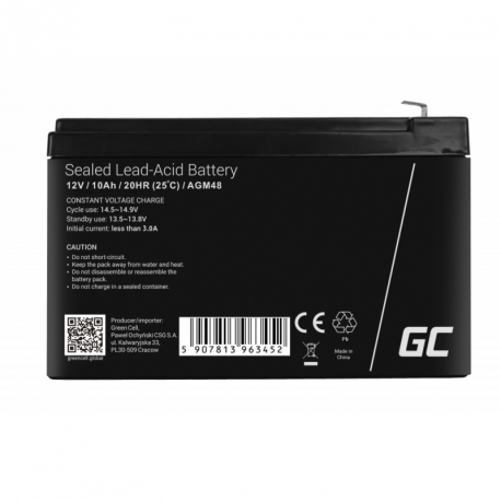 Green Cell - Battery - Lead Acid - 10 Ah - black - 0