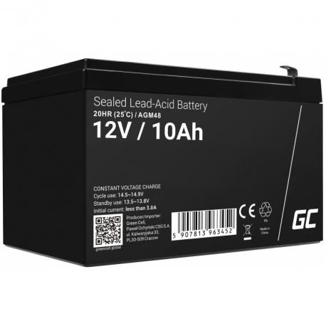 Green Cell - Battery - Lead Acid - 10 Ah - black - 3
