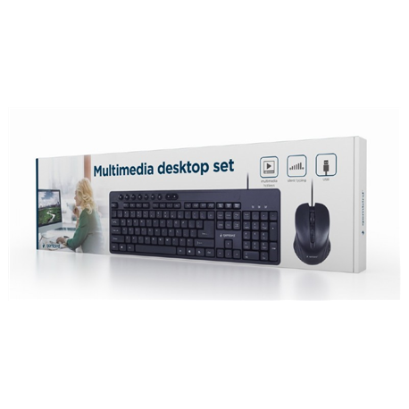 Gembird KBS-UM-04 - Keyboard and mouse set - USB - US - black - 4