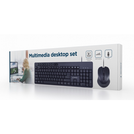 Gembird KBS-UM-04 - Keyboard and mouse set - USB - US - black - 5