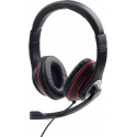 Gembird MHS-03-BKRD - Headset - full size - wired - 3.5 mm jack - black, red ring