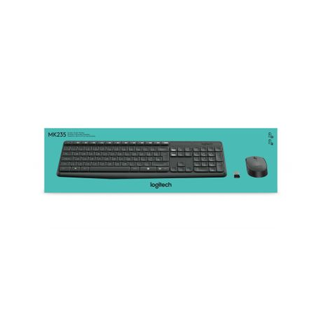 Logitech MK235 - Keyboard and mouse set - wireless - 2.4 GHz - German - 6