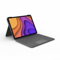 Logitech Folio Touch - Keyboard and folio case - with trackpad - backlit - Apple Smart connector - QWERTY - UK - oxford grey - for Apple 10.9-inch iPad Air (4th generation)