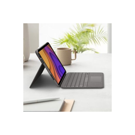 Logitech Folio Touch - Keyboard and folio case - with trackpad - backlit - Apple Smart connector - QWERTY - UK - oxford grey - for Apple 10.9-inch iPad Air (4th generation) - 7