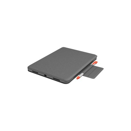 Logitech Folio Touch - Keyboard and folio case - with trackpad - backlit - Apple Smart connector - QWERTY - UK - oxford grey - for Apple 10.9-inch iPad Air (4th generation) - 10