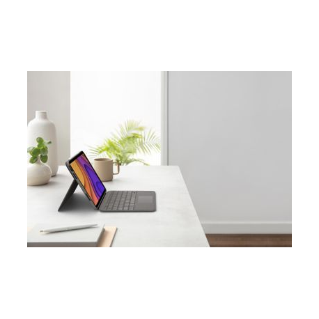 Logitech Folio Touch - Keyboard and folio case - with trackpad - backlit - Apple Smart connector - QWERTY - UK - oxford grey - for Apple 10.9-inch iPad Air (4th generation) - 11