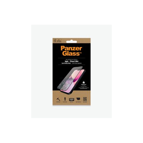PanzerGlass - Screen protector for mobile phone - glass - frame colour black - for Apple iPhone 13 mini - 0