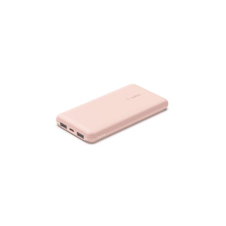 Belkin BOOST CHARGE - Power bank - 10000 mAh - 18 Watt - 3 output connectors (2 x USB, USB-C) - rose gold - 1