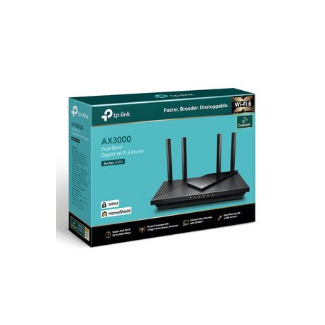 TP-Link Archer AX55 V1 - Wireless router - 4-port switch - GigE - 802.11a/b/g/n/ac/ax - Dual Band - 2