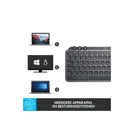 Logitech MX Keys Mini - Keyboard - backlit - Bluetooth - QWERTZ - German - graphite - 6
