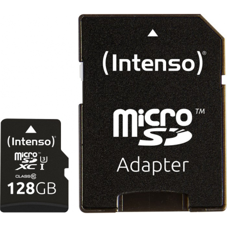 Intenso Professional - Flash memory card (microSDXC to SD adapter included) - 128 GB - UHS Class 1 / Class10 - microSDXC UHS-I - 0