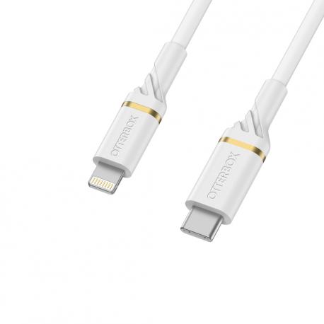 OtterBox Standard - Lightning cable - Lightning male to USB-C male - 1 m - cloud dust white - USB Power Delivery (60W) - for Apple iPad / iPhone / iPod (Lightning) - 0