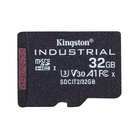Kingston Industrial - Flash memory card (microSDHC to SD adapter included) - 32 GB - A1 / Video Class V30 / UHS-I U3 / Class10 - microSDHC UHS-I - 0