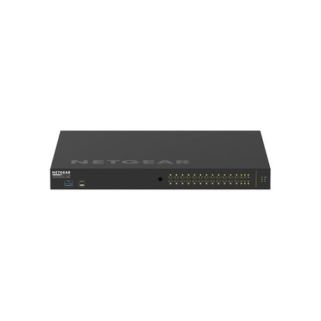 NETGEAR AV Line M4250-26G4XF-PoE+ - Switch - L3 - Managed - 24 x 10/100/1000 (PoE+) + 2 x 10/100/1000 + 4 x 1 Gigabit / 10 Gigabit SFP+ - side to side airflow - rack-mountable - PoE+ (480 W) - 0