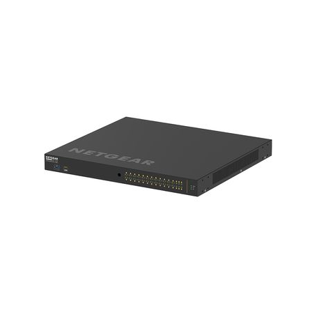 NETGEAR AV Line M4250-26G4XF-PoE+ - Switch - L3 - Managed - 24 x 10/100/1000 (PoE+) + 2 x 10/100/1000 + 4 x 1 Gigabit / 10 Gigabit SFP+ - side to side airflow - rack-mountable - PoE+ (480 W) - 1