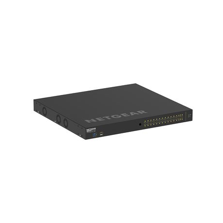 NETGEAR AV Line M4250-26G4XF-PoE+ - Switch - L3 - Managed - 24 x 10/100/1000 (PoE+) + 2 x 10/100/1000 + 4 x 1 Gigabit / 10 Gigabit SFP+ - side to side airflow - rack-mountable - PoE+ (480 W) - 2