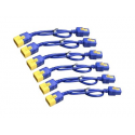 Schneider Electric Color Coded Locking Power Cords - Power cable - IEC 60320 C20 to IEC 60320 C19 - 61 cm - blue (pack of 6) - for P / N: SMT2200I-AR, SMT2200R2I-AR, SMT3000I-AR, SMT3000R2I-AR, SMX3000HVTUS, SRT10RMXLIX806