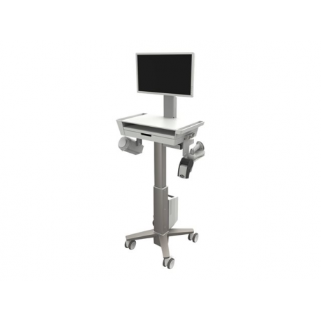 Ergotron CareFit Slim 2.0 - Cart - for All-In-One  /  monitor (light-duty) - medical - aluminium - white, warm grey - screen size: up to 27" - 1