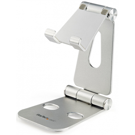 StarTech.com Phone and Tablet Stand, Foldable Universal Mobile Device Holder for Smartphones & Tablets, Adjustable Multi-Angle Viewing Ergonomic Cell Phone Stand for Desk, Portable, Black - Foldable Phone Holder (USPTLSTNDB) - Desktop stand for mobile phone, tablet - up to 13" - black - for P / N: DK30CHPH - 0
