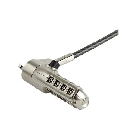 StarTech.com 6.5' (2m) Laptop Cable Lock, Nano Slot Compatible 4 Digit Combination Security Cable Lock, Serialized Anti-Theft Vinyl Coated Steel Cable Lock for Nano Slot Computer / Device - Nano Slot Laptop Lock (LTLOCKNANO) - Compatible with Kensington - security cable lock - 2 m - 1