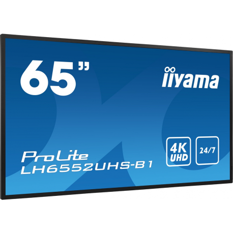 iiyama ProLite LH6552UHS-B1 - 65" Diagonal Class (64.5" viewable) LED-backlit LCD display - digital signage - Android - 4K UHD (2160p) 3840 x 2160 - matte black - 7