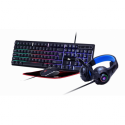 Gembird GMB Gaming Ghost GGS-UMGL4-02 - Keyboard, mouse, headset and mouse pad set - backlit - USB - US - colour box