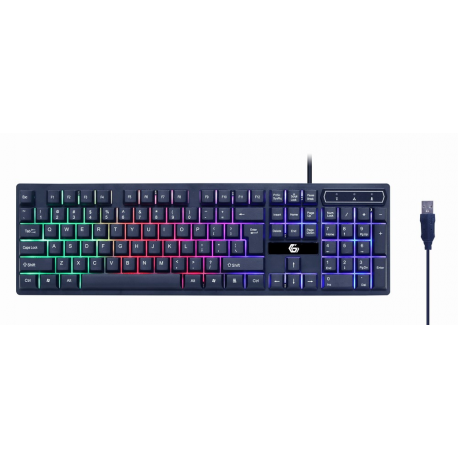 Gembird GMB Gaming Ghost GGS-UMGL4-02 - Keyboard, mouse, headset and mouse pad set - backlit - USB - US - colour box - 1