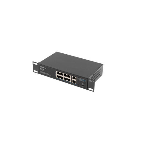 Lanberg RSFE-8P-2GE-120 - Switch - unmanaged - 2 x 10 / 100 (uplink) + 8 x 10 / 100 (PoE+) - desktop, wall-mountable - PoE+ (120 W) - 6