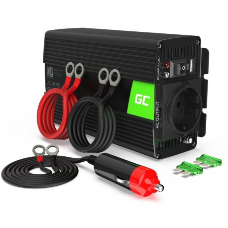 Green Cell INV02DE - DC to AC power inverter - DC 24 V - 300 Watt - Europe - black - 0