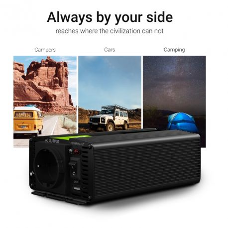 Green Cell INV02DE - DC to AC power inverter - DC 24 V - 300 Watt - Europe - black - 2